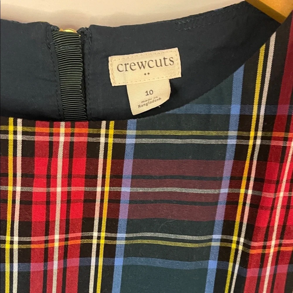 J. Crew Crewcuts Girls' Green Tartan Tiered Dress Sz 10 EXCELLENT Condition
